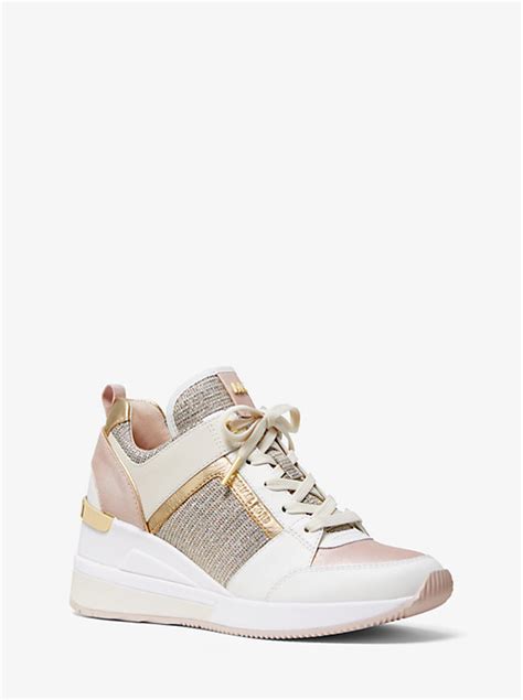 michael michael kors georgie leather and chain mesh trainer|Georgie Leather and Chain.